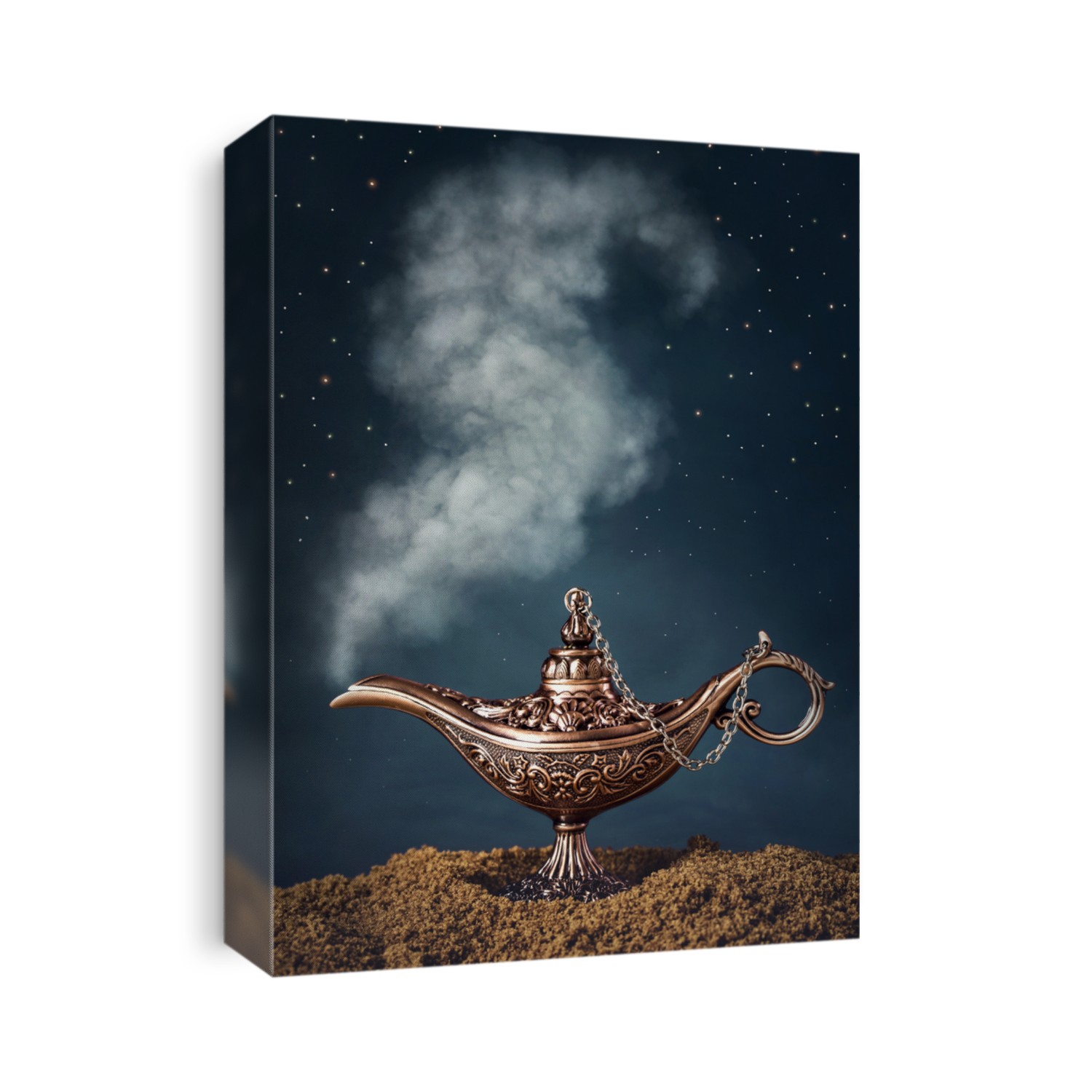 Aladdin magic lamp with smoke