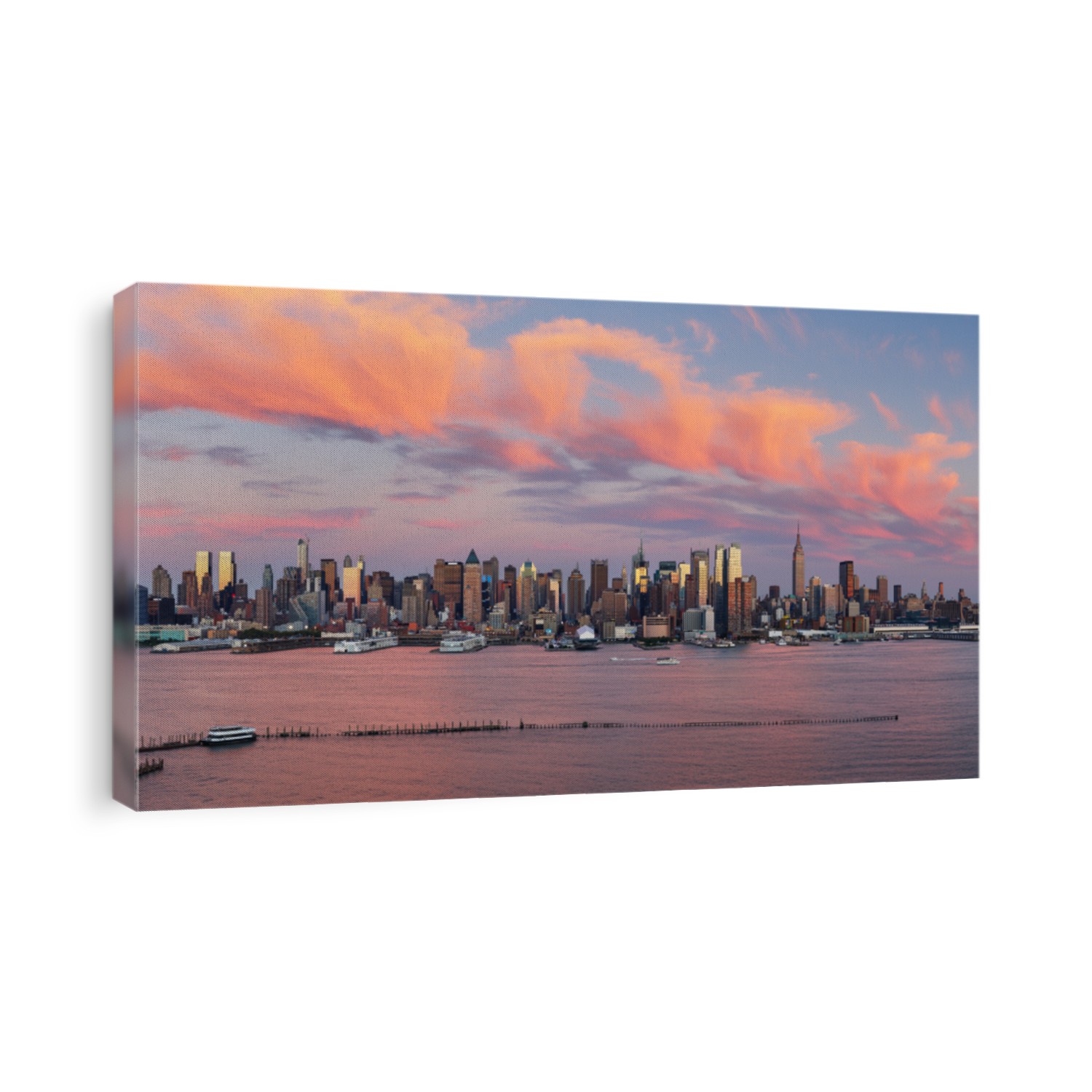 Manhattan Midtown skyline panorama before sunset, New York